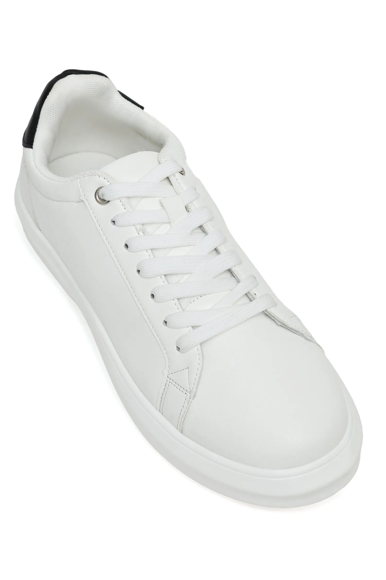 CLASSIC LACE-UP CASUAL SNEAKERS-WHITE