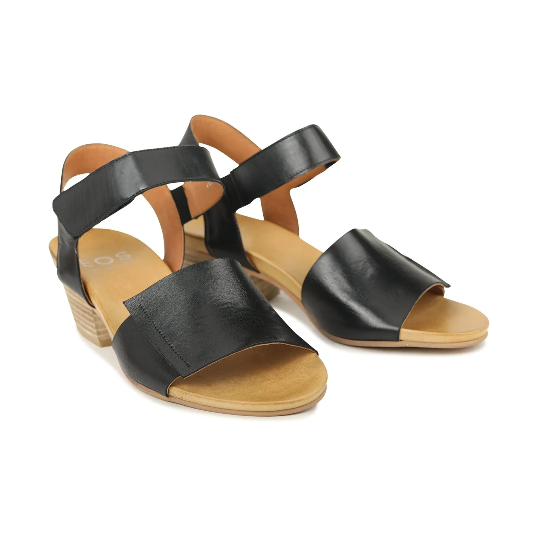 CURA ANKLE STRAP HEEL SANDALS LEATHER