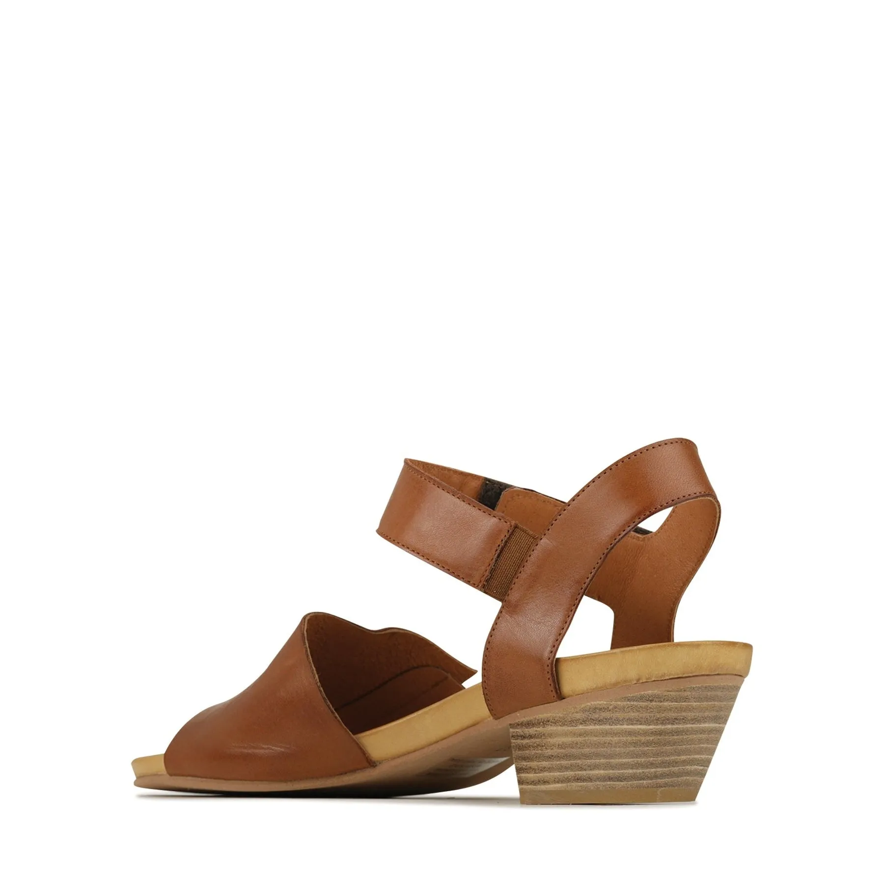 CURA ANKLE STRAP HEEL SANDALS LEATHER