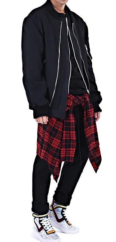 Dark Skirt Flannel Layer Men's Loose Casual Drop Crotch Harem Pants