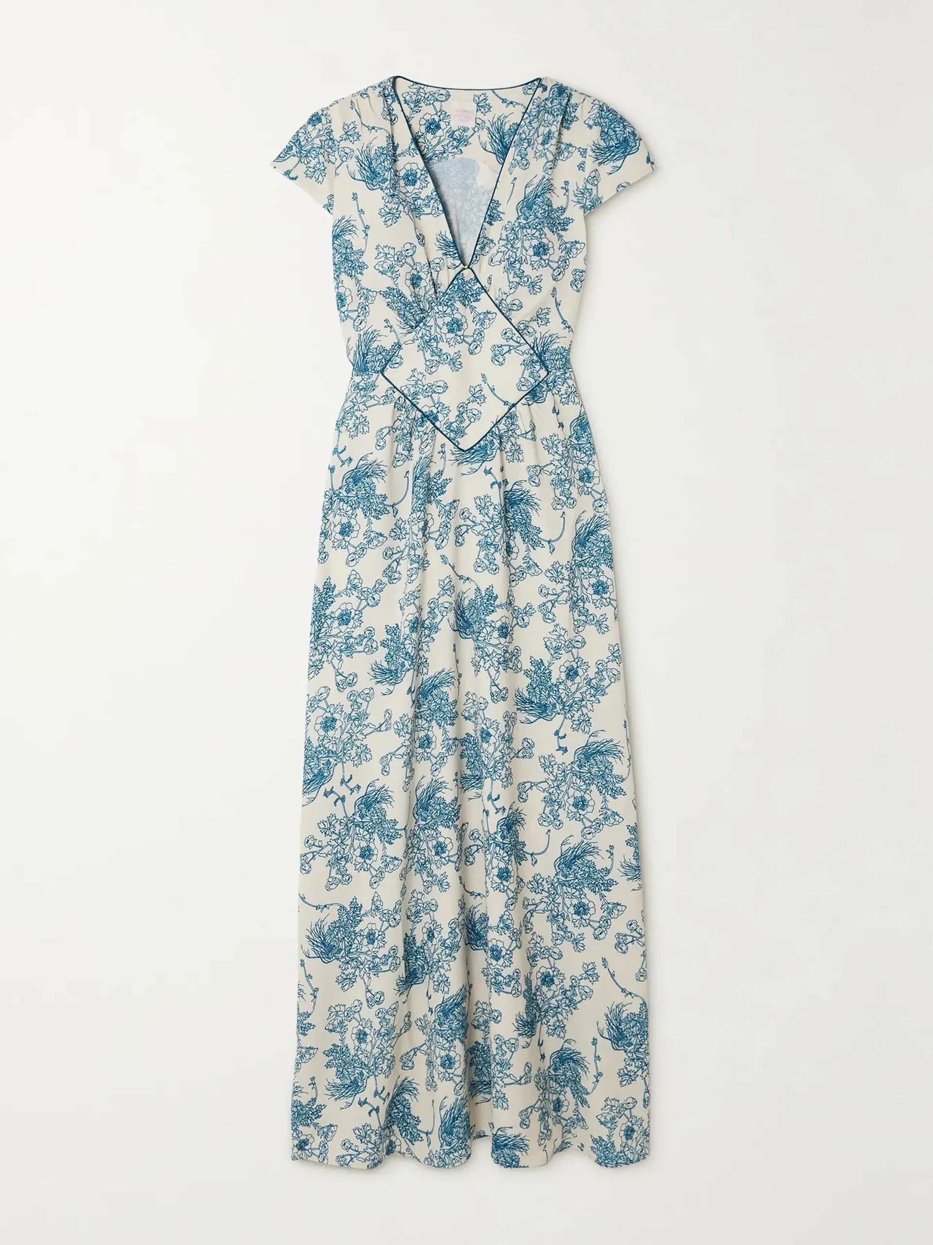 Diva gathered floral-print crepe midi dress