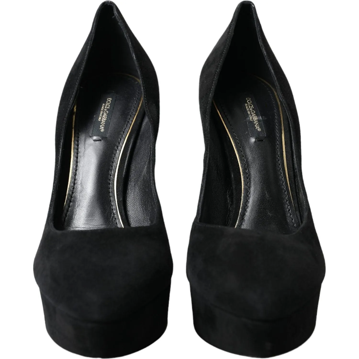 Dolce & Gabbana Black Suede Heeled Pumps Sophistication