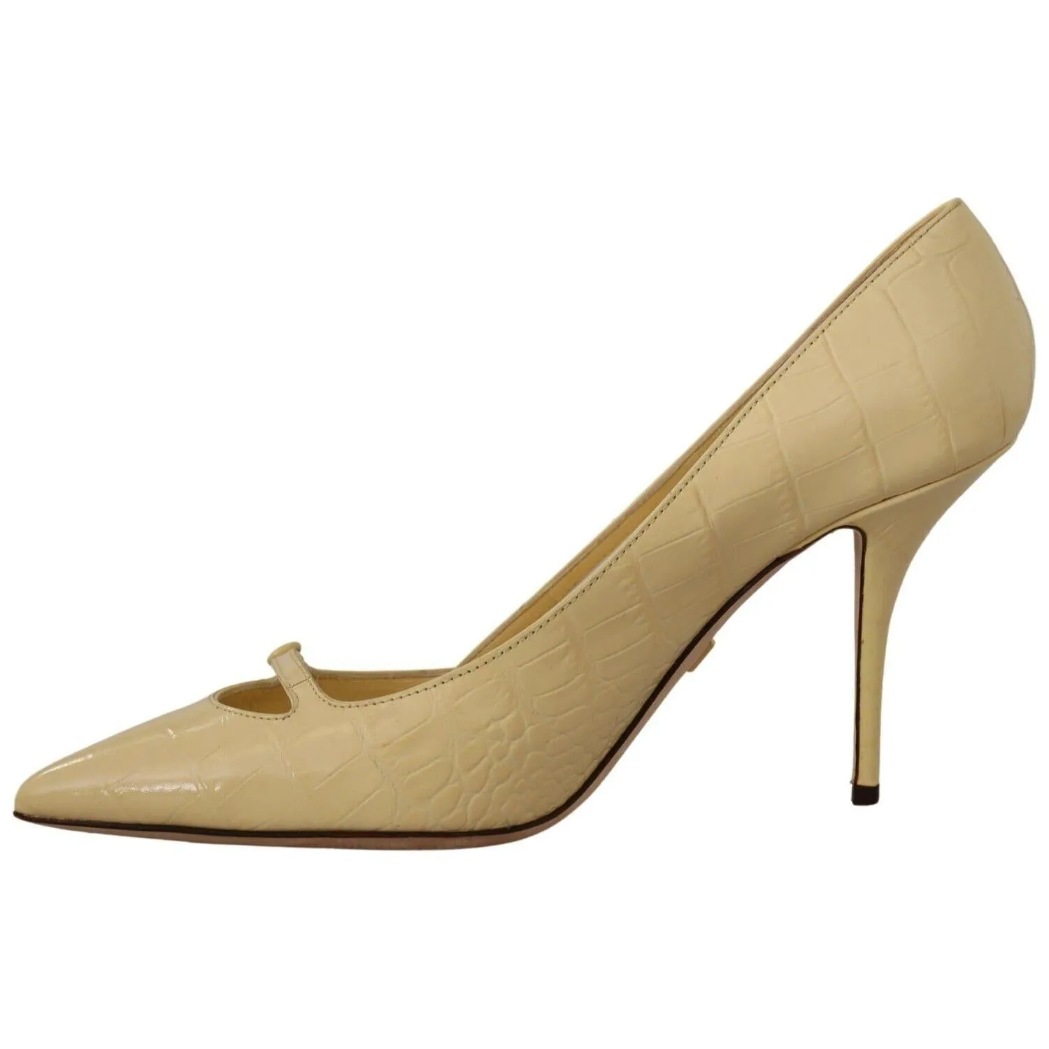 Dolce & Gabbana Chic Pointed Toe Leather Pumps in Sunshine Yellow