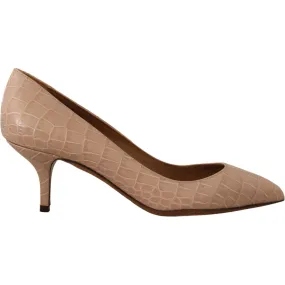 Dolce & Gabbana Elegant Beige Leather Pumps