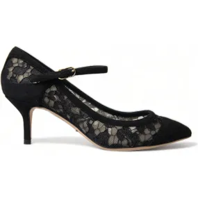 Dolce & Gabbana Elegant Black Taormina Lace Heels