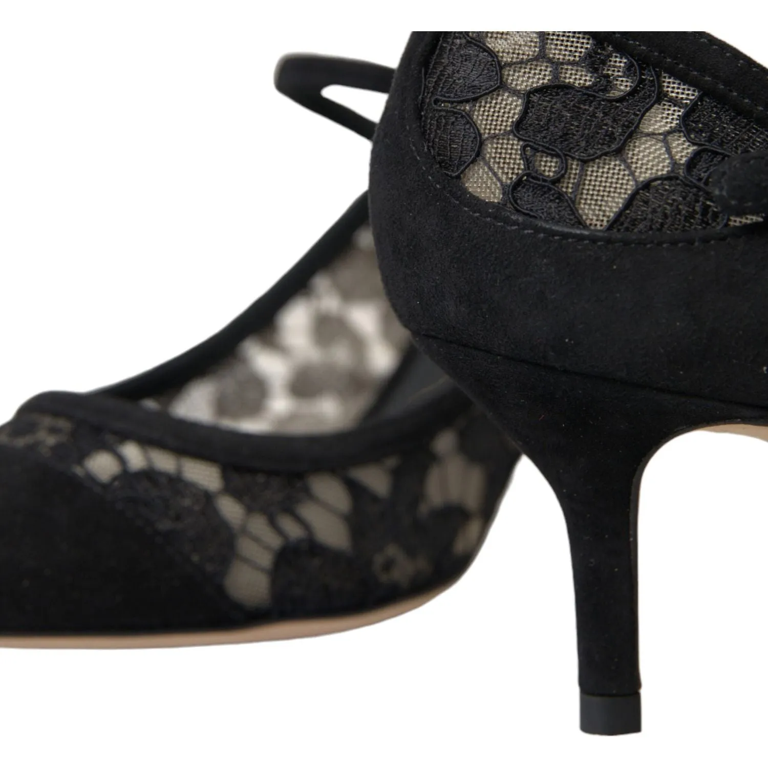 Dolce & Gabbana Elegant Black Taormina Lace Heels