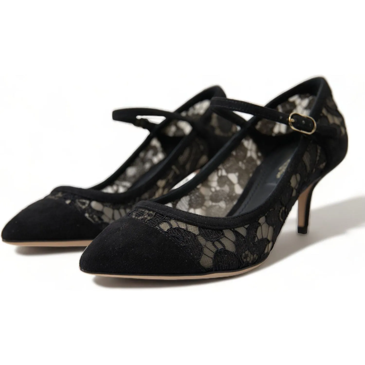 Dolce & Gabbana Elegant Black Taormina Lace Heels