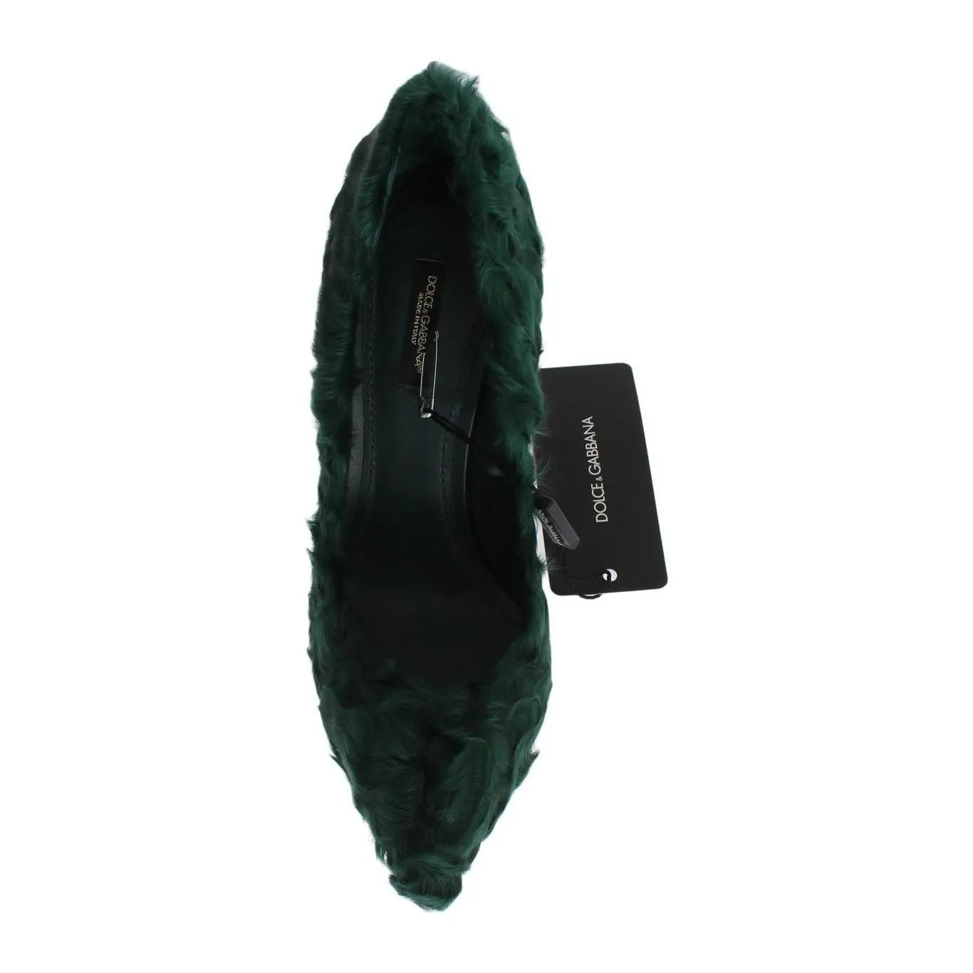 Dolce & Gabbana Elegant Green Xiangao Fur Leather Pumps