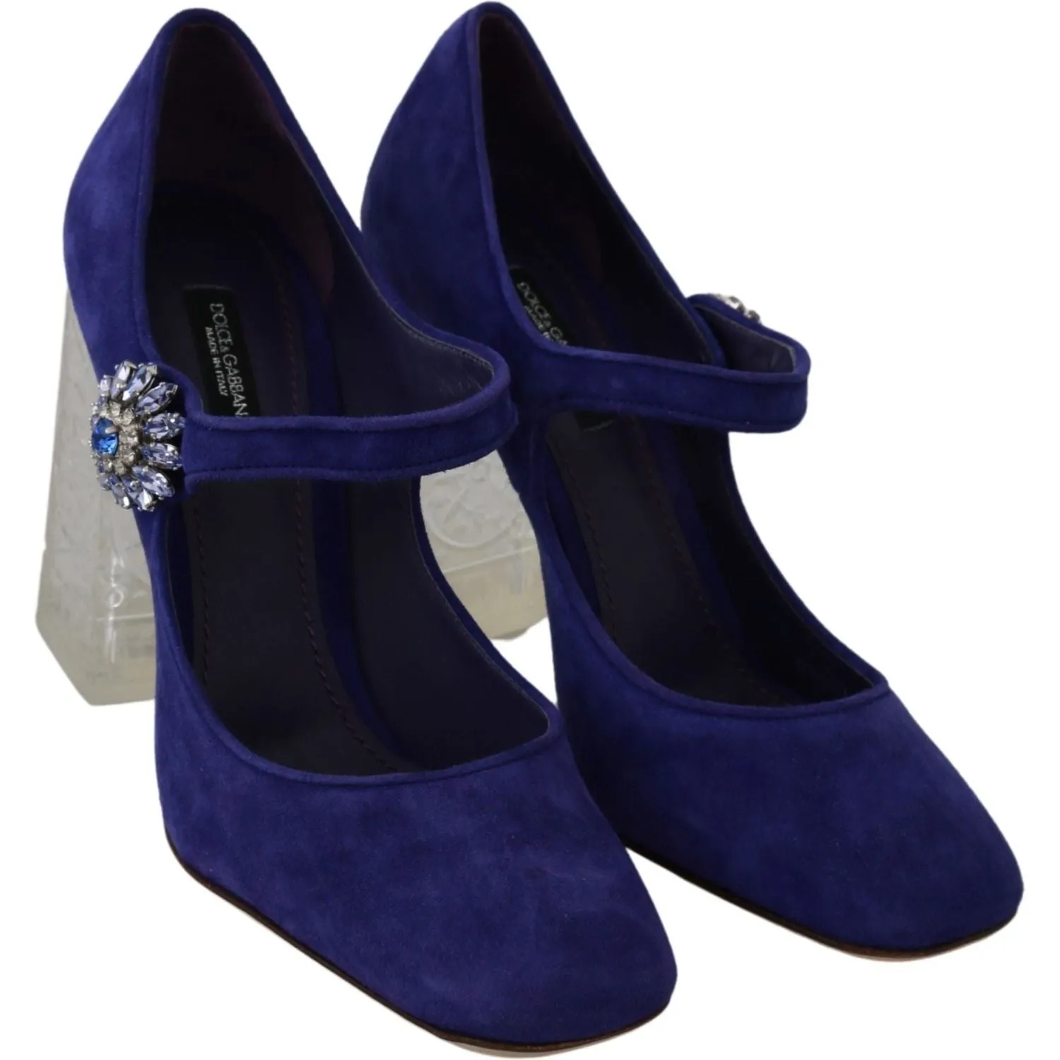 Dolce & Gabbana Elegant Purple Suede Mary Janes Pumps