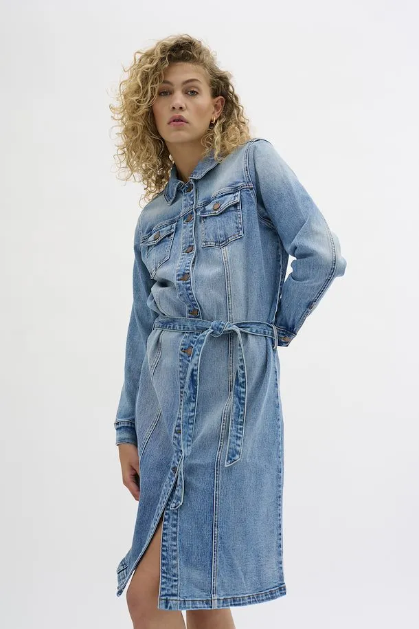 EW Dango Lblu Reto Denim Shirt Dress