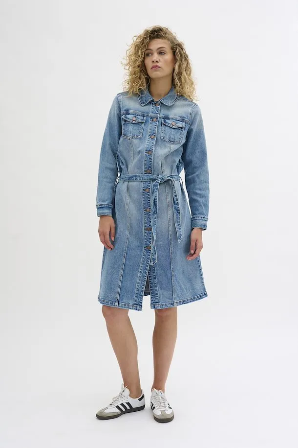 EW Dango Lblu Reto Denim Shirt Dress