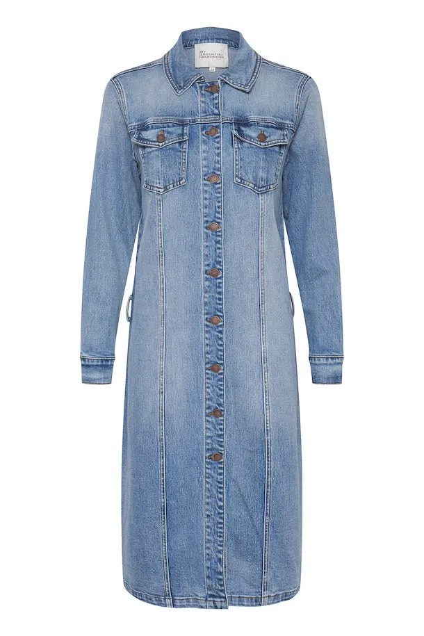 EW Dango Lblu Reto Denim Shirt Dress