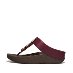 FitFlop Halo Metallic Trim Toe Post Sandals Plum