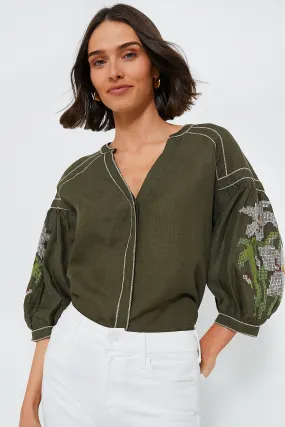 Green Lilies Blouse