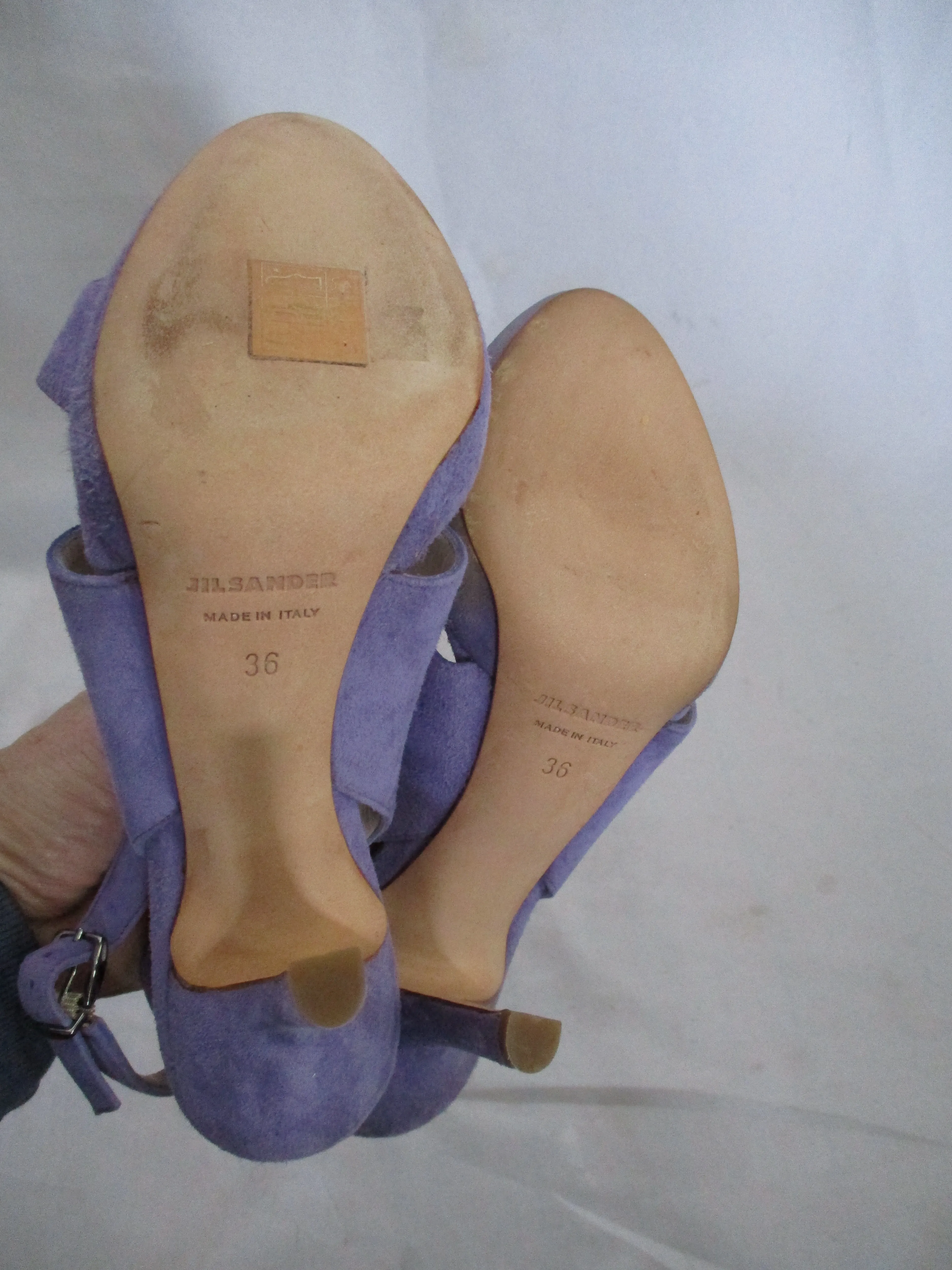 JIL SANDER ITALY Suede LEATHER Pump Shoe 36 LAVENDER PURPLE