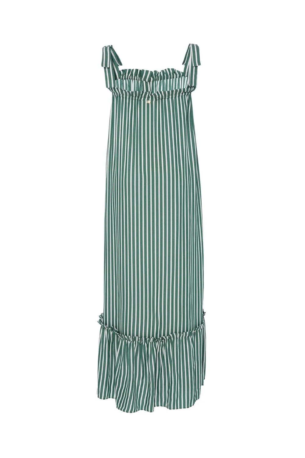 Josephine Striped Long Dress with Banana Detail