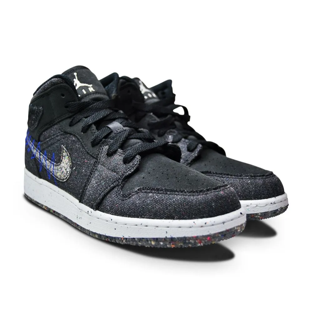 Juniors Nike Air Jordan 1 Mid SE DM4334 001 Black Multicolor Racer Blue