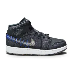 Juniors Nike Air Jordan 1 Mid SE DM4334 001 Black Multicolor Racer Blue