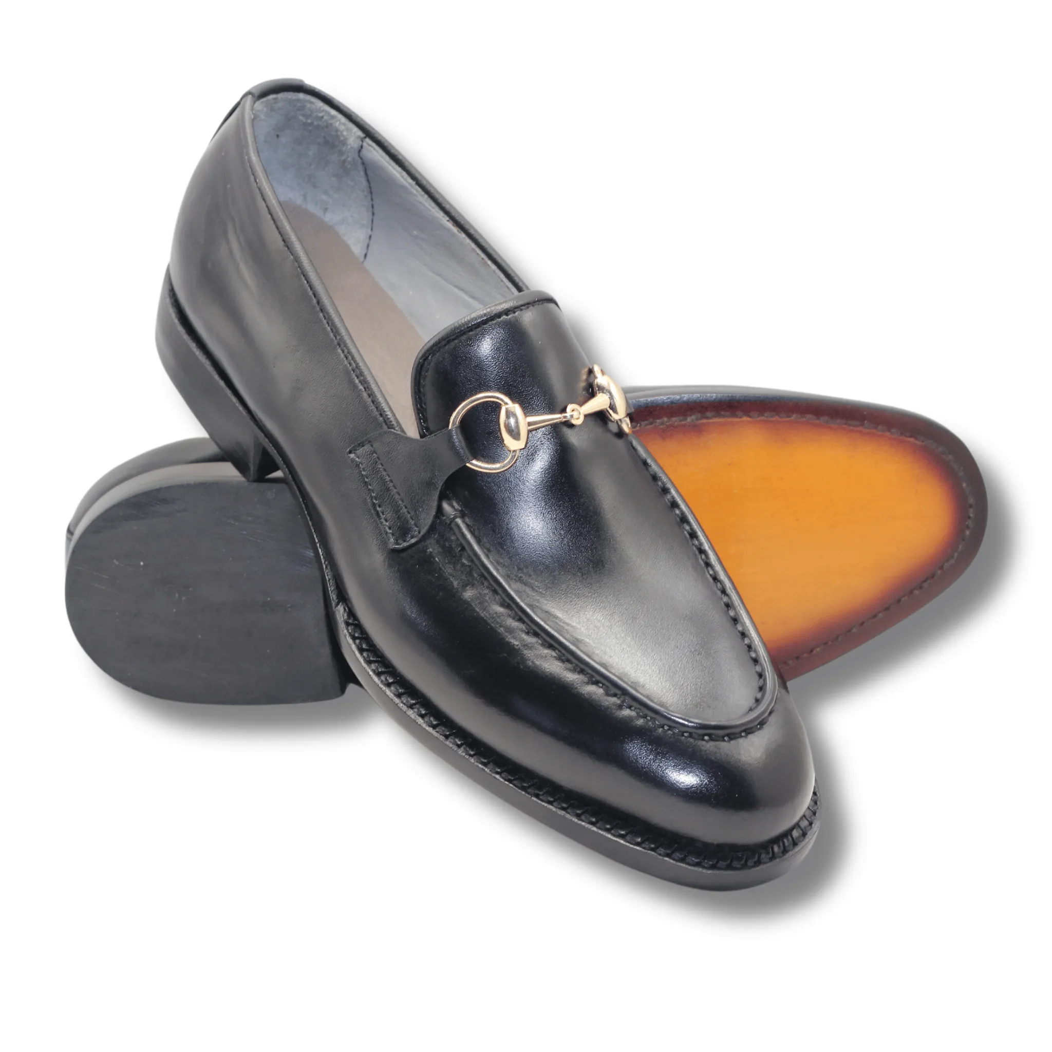 Luxury Black Leather Buckle Loafers Men’s Dress Shoes Artisan-Made Black Leather Shoes - Timeless Slip-On Style - Classic Formal Style Bespoke Handmade Premium Quality Shoes Loafers Men's Shoes