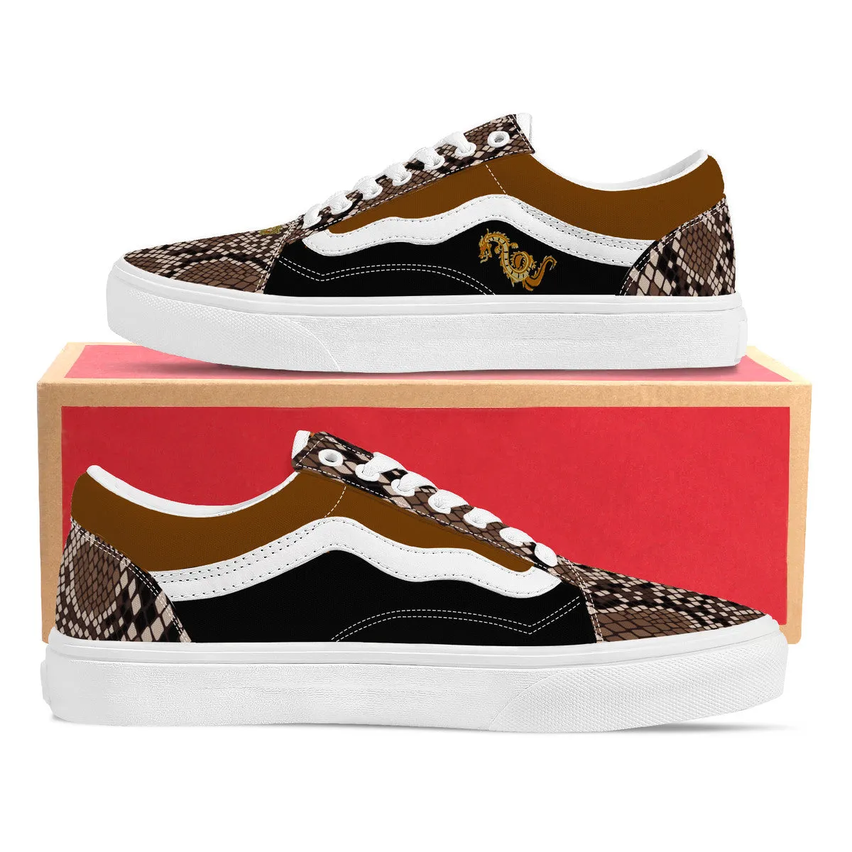 Majestic Brown and Black | Low Top Customized | Shoe Zero