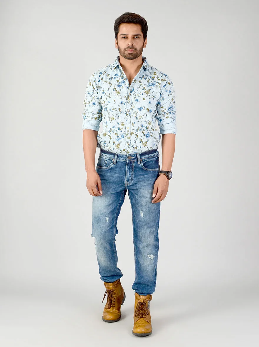 Marine Blue Washed Slim Fit Jeans | JadeBlue