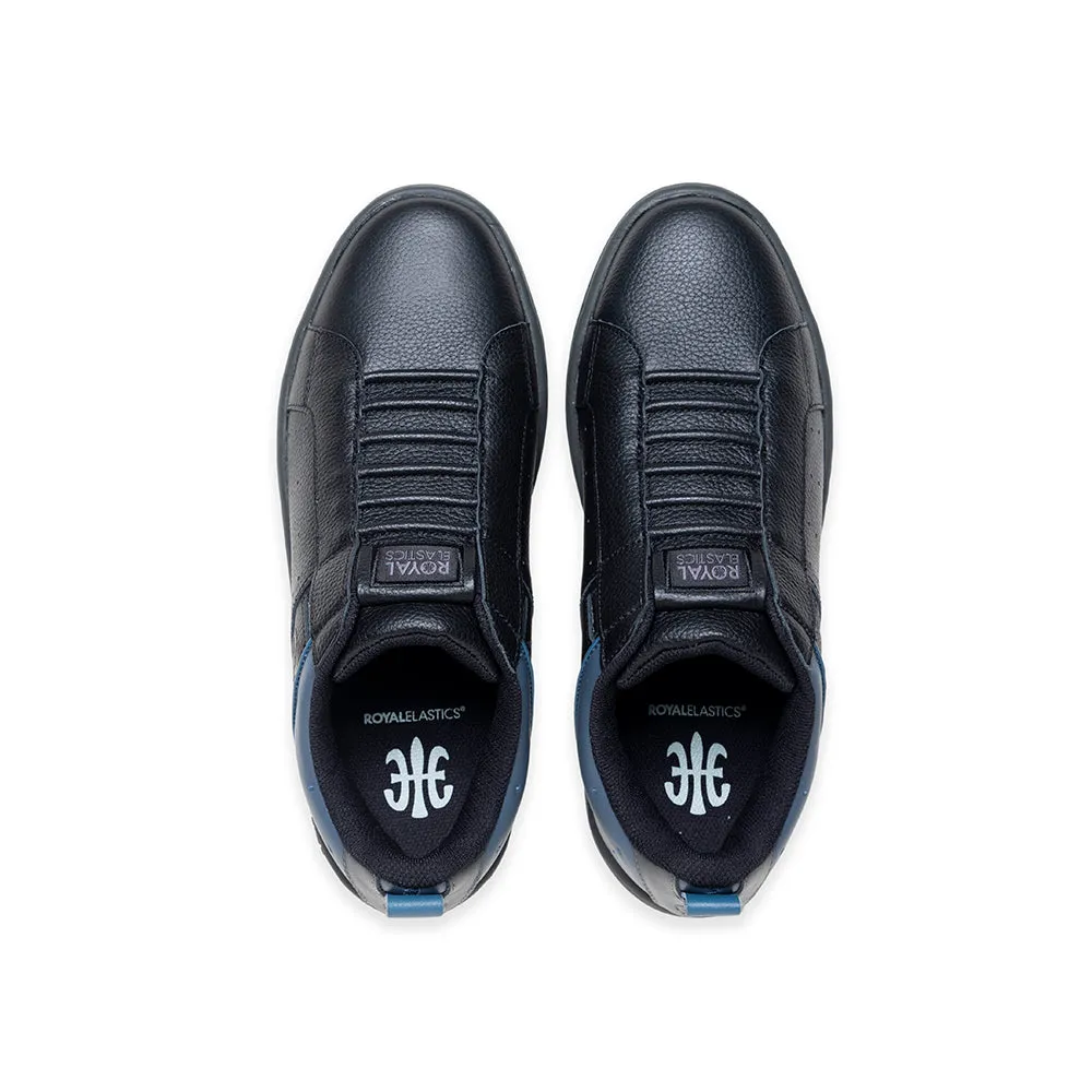 Men's Icon 2.0 Black Blue Logo Leather Sneakers 06543-995