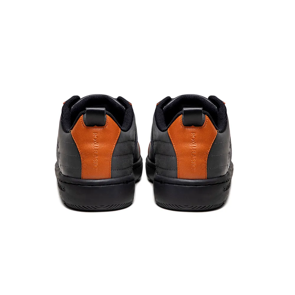 Men's Icon 2.0 Black Orange Logo Leather Sneakers 06533-982