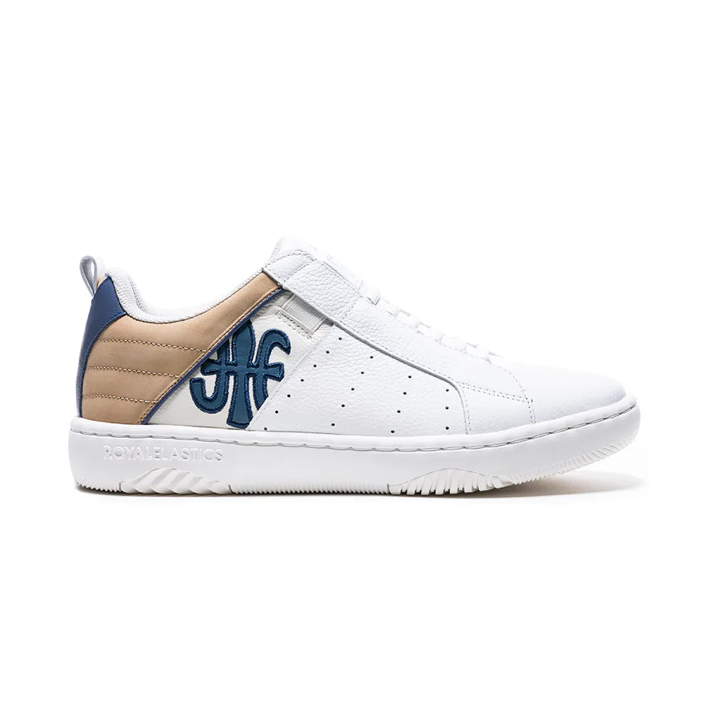 Men's Icon 2.0 White Blue Brown Logo Leather Sneakers 06531-057