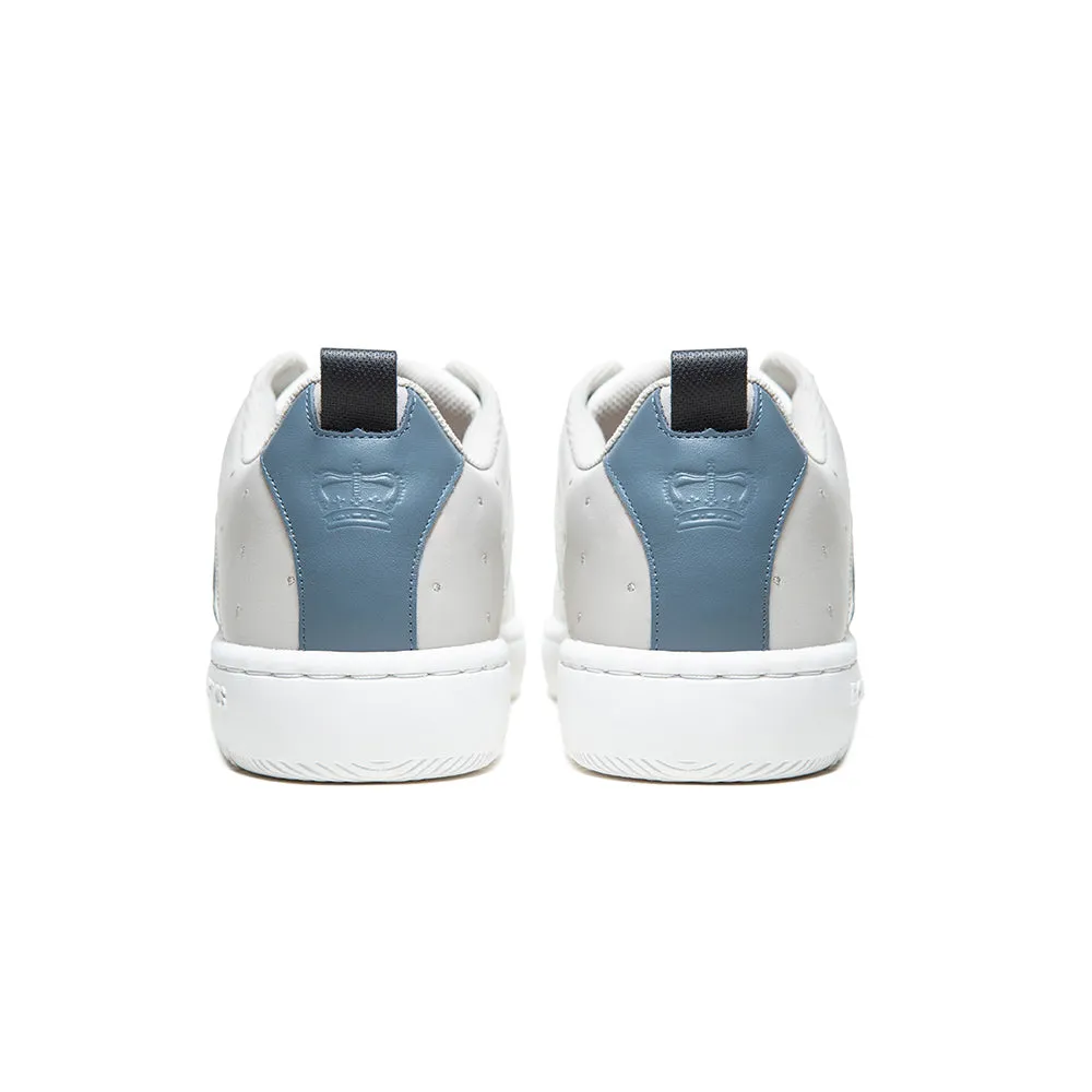 Men's Icon 2.0 White Gray Blue Logo Leather Sneakers 06542-089