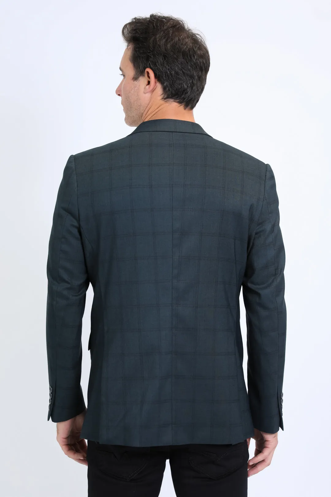 Mens Modern Fit Stretch Date Night Green Blazer