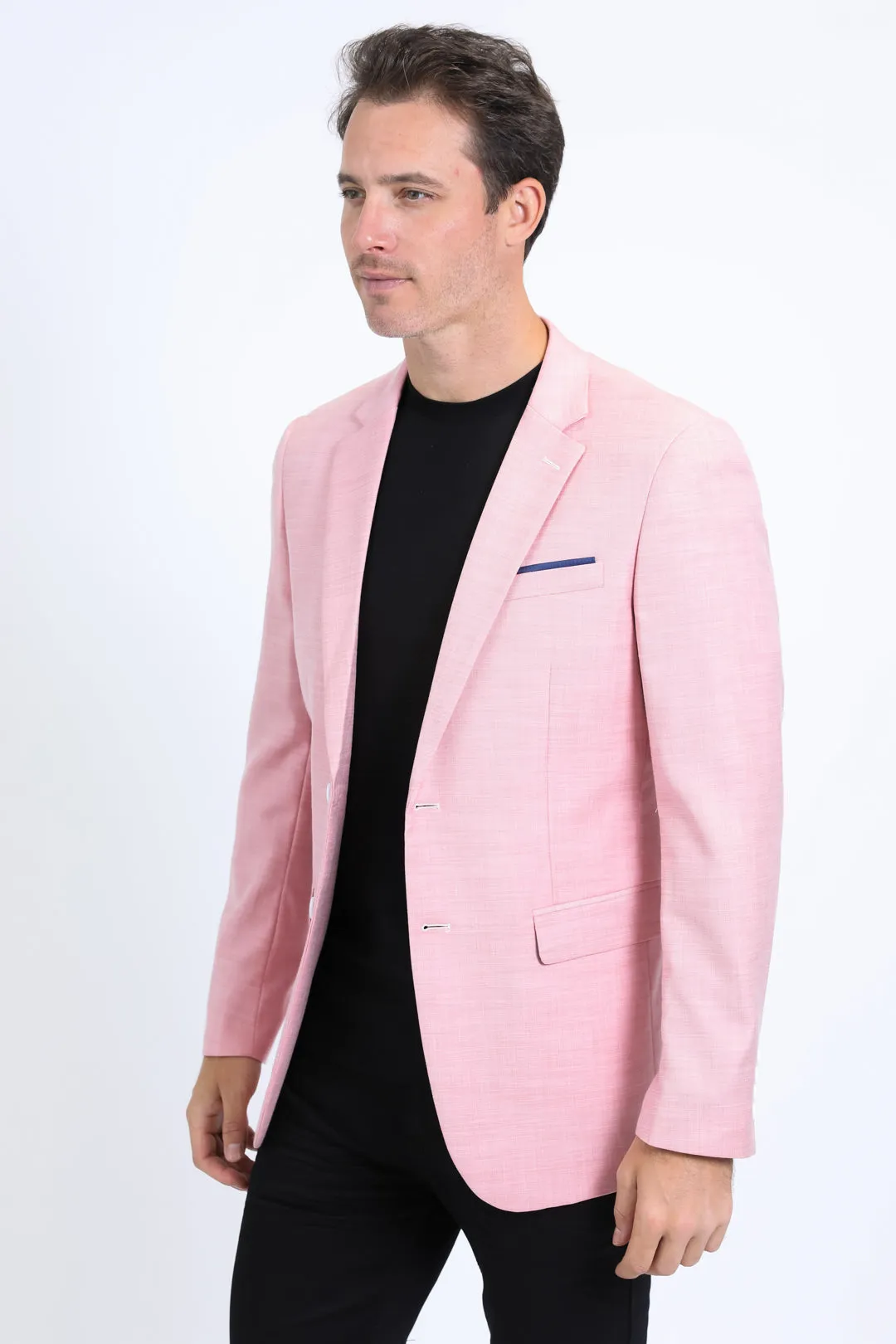 Mens Modern Fit Stretch Date Night Pink Blazer