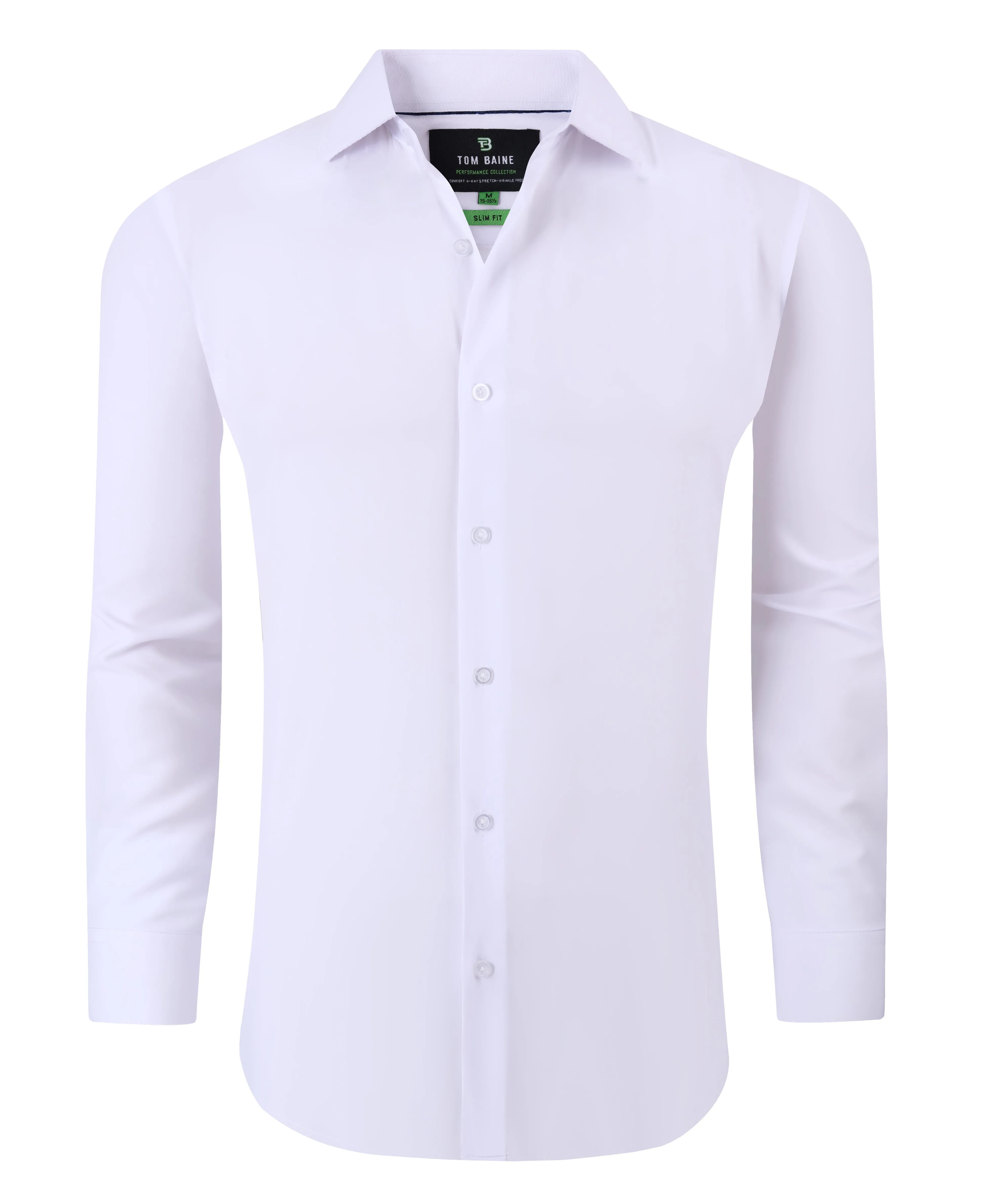 Men's Performance Stretch Solid Shirt White