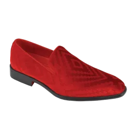 Men's red slip on shoes luxury velvet loafer fashion design