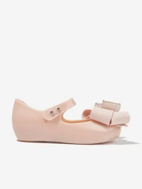 Mini Melissa Girls Mini Ultragirl Fab Bow Ballerinas in Pink