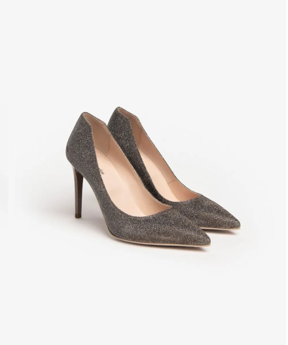 NERO GIARDINI LEATHER STILETTO SPARKLE PUMPS