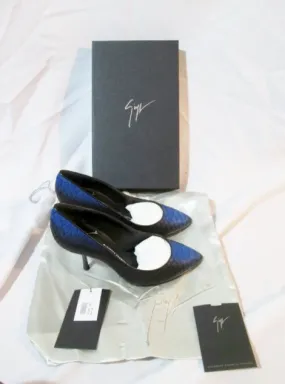 NEW GIUSEPPE ZANOTTI  DIRTY SCARPA KURT Pump Shoe NERO BLUE 36 / 6 Womens NIB