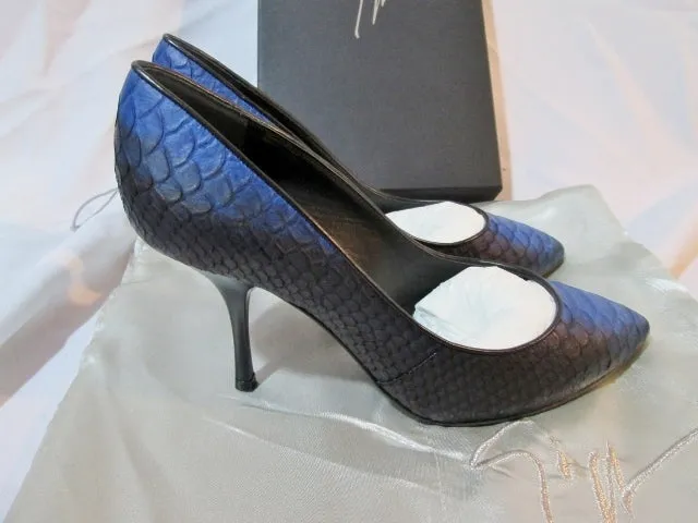 NEW GIUSEPPE ZANOTTI  DIRTY SCARPA KURT Pump Shoe NERO BLUE 36 / 6 Womens NIB