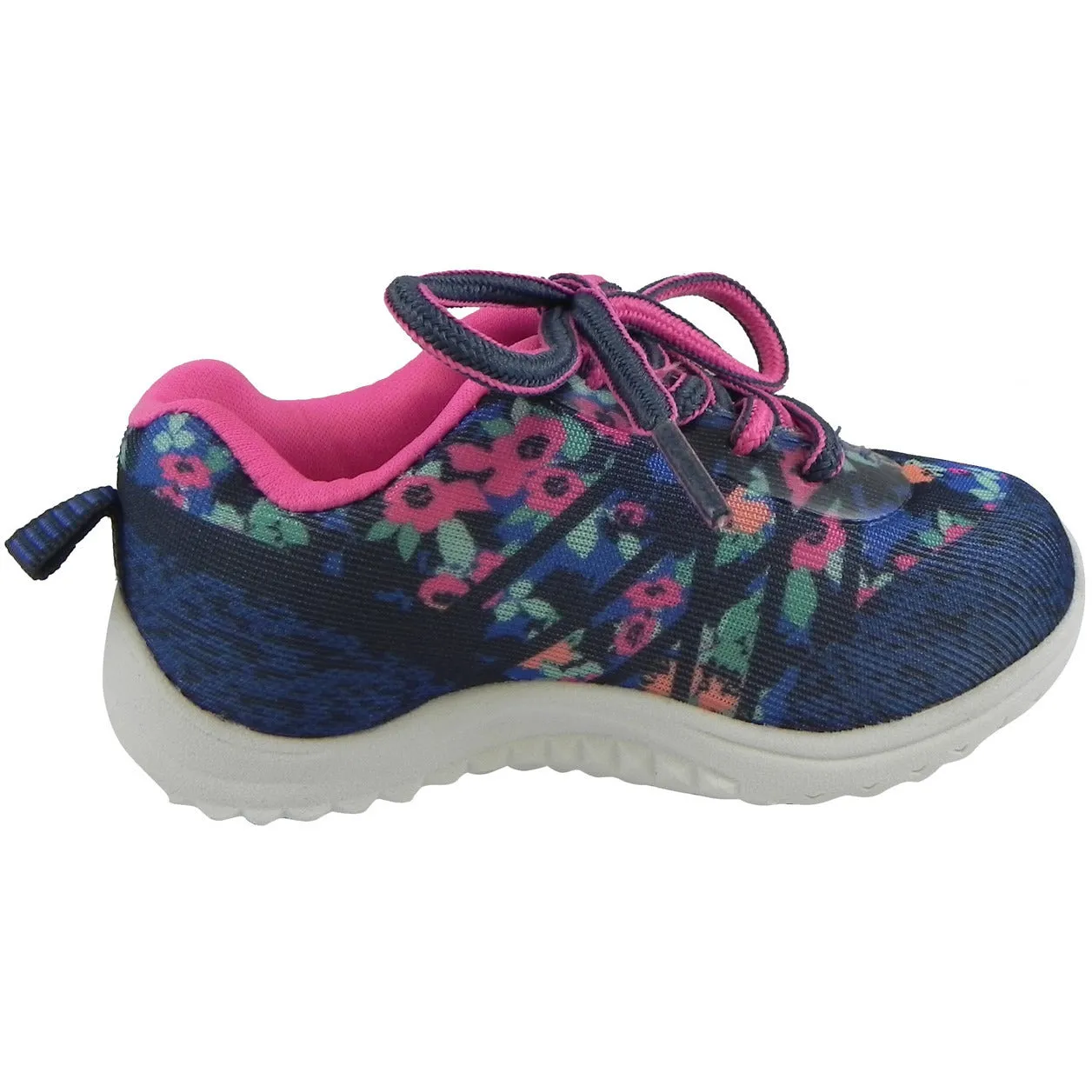 OshKosh Girl's Kova Comfortable Floral Easy On Lace Up Sneakers Blue/Pink