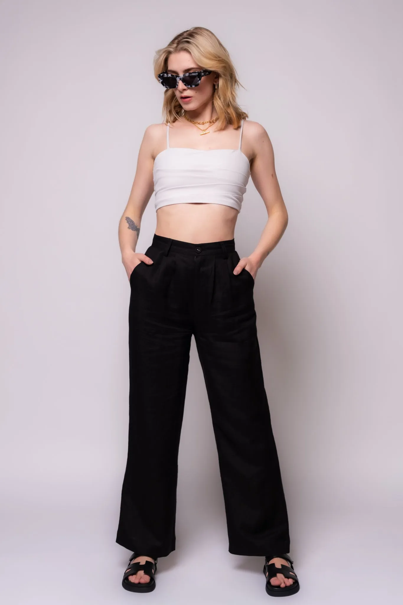 Rolla's Chloe Pleated Linen Pants