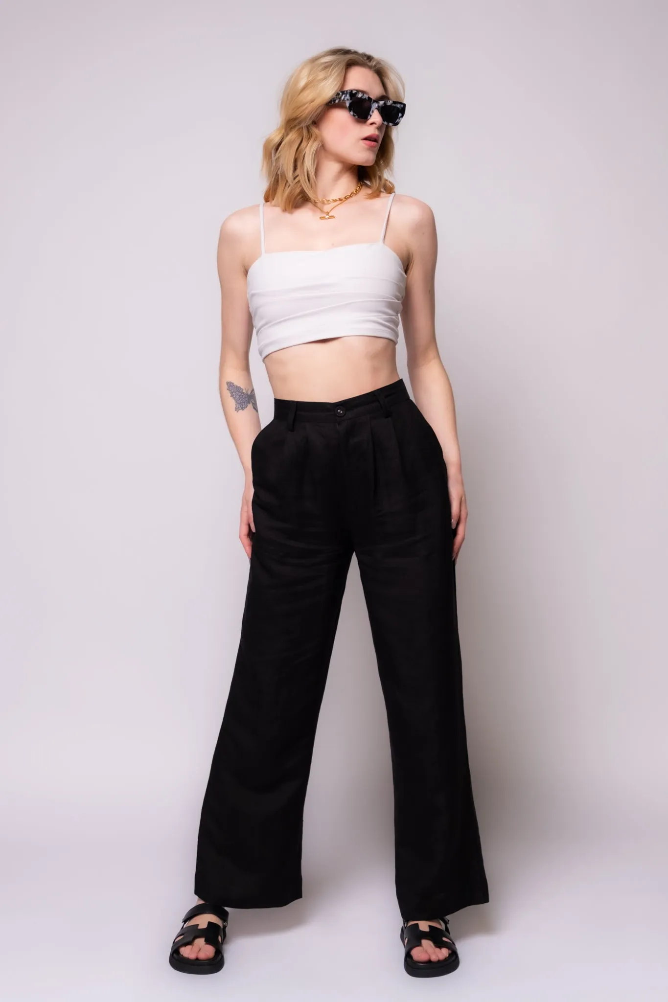 Rolla's Chloe Pleated Linen Pants