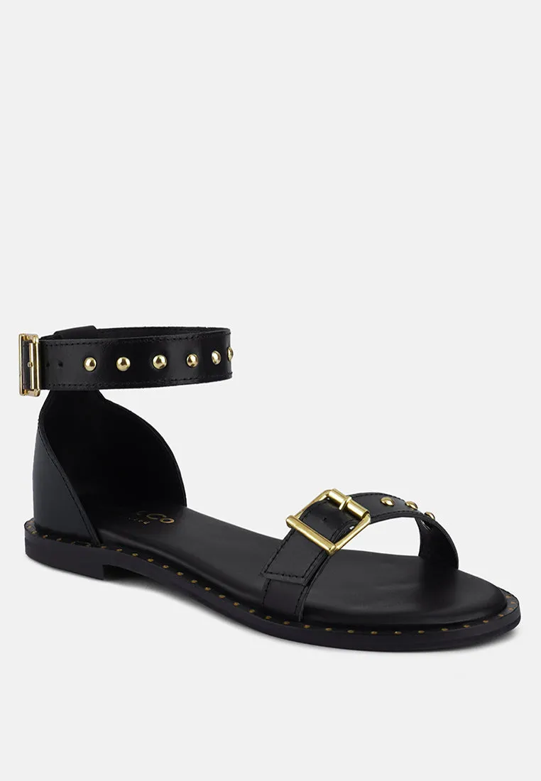 Rosemary Buckle Strap Flat Sandals