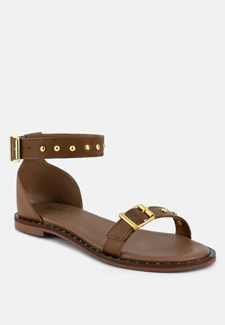 Rosemary Buckle Strap Flat Sandals