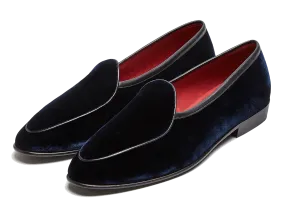 Sagan Loafers in Midnight Navy Velvet