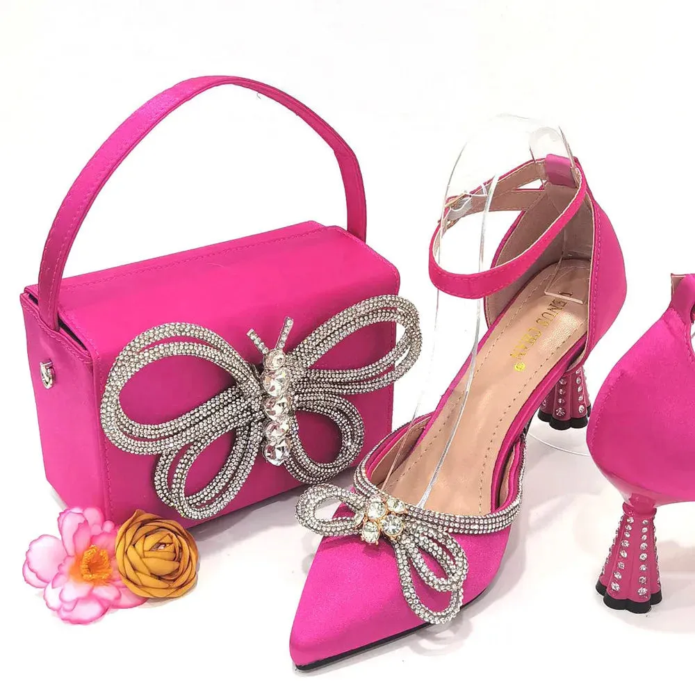 Sandals Woman Summer  Italian Design Luxury Women's Shoes And Bag Set