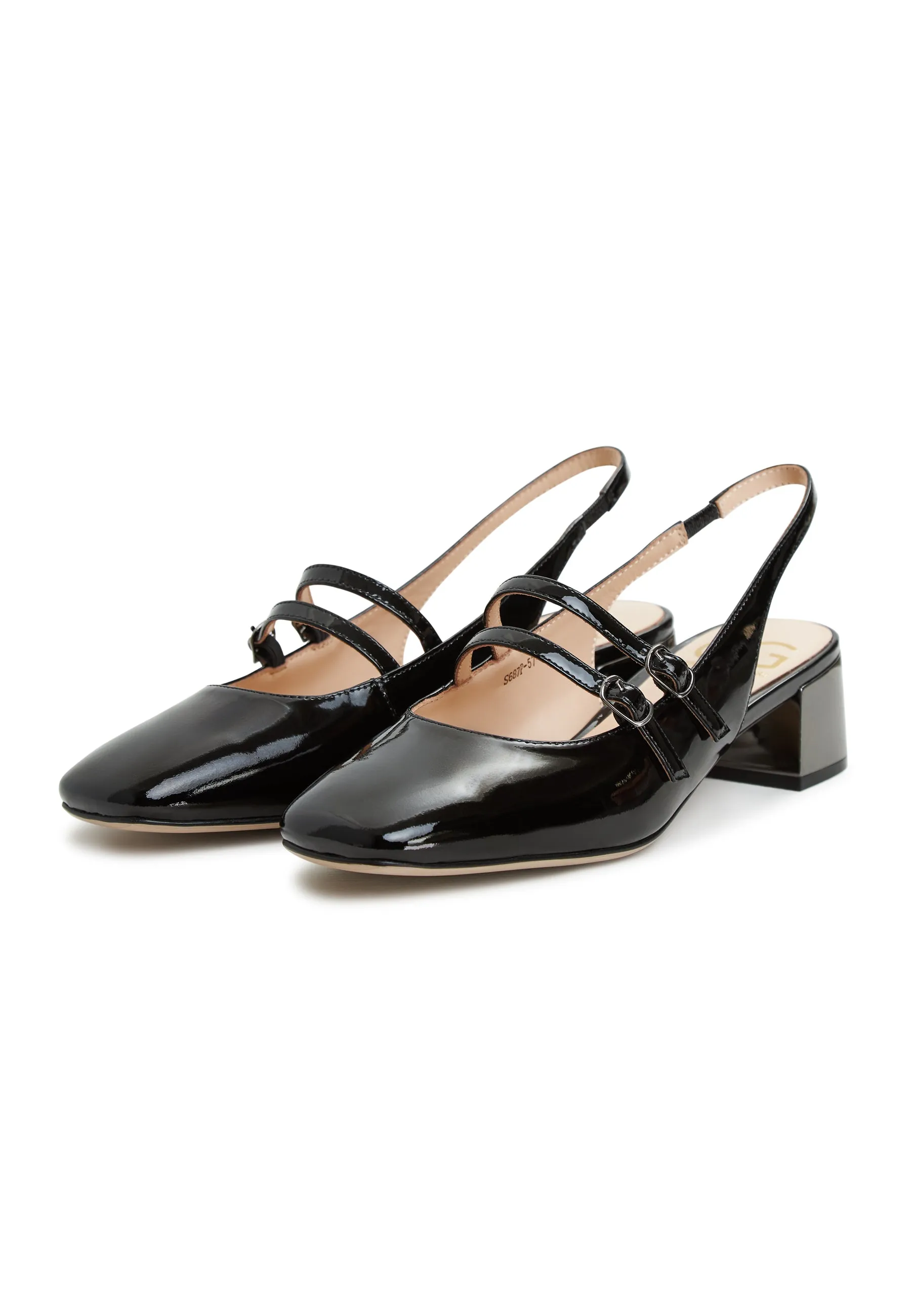 Slingback Block Heels Pumps Marisol - Black