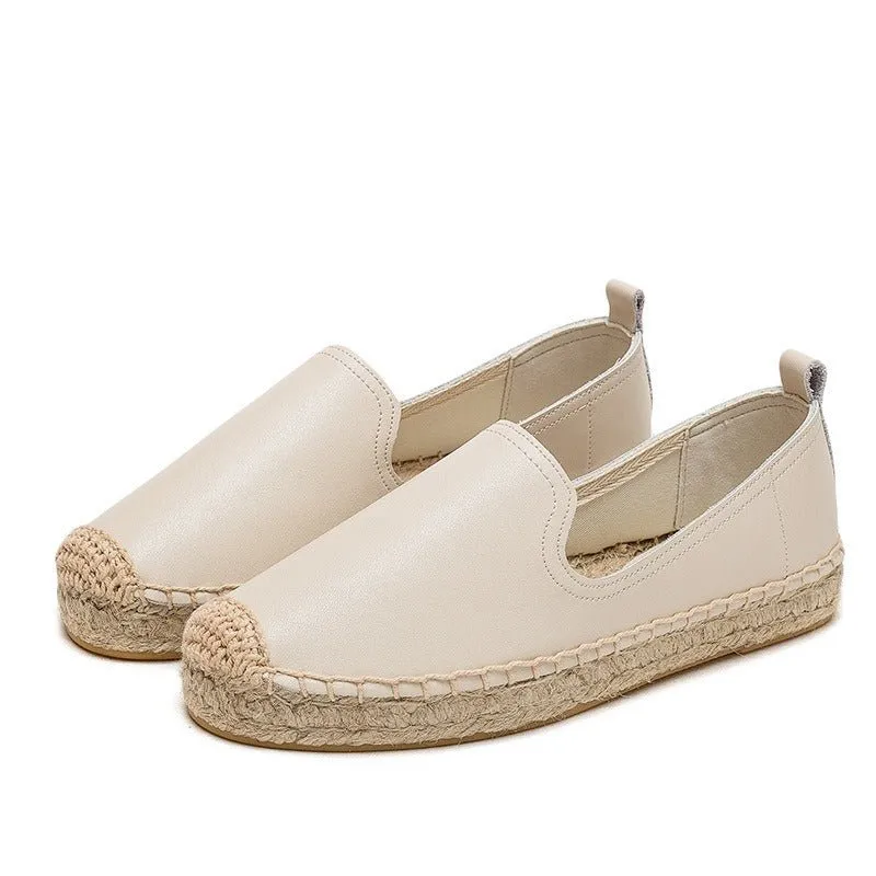 Slip On Woven Leather Loafers for Women