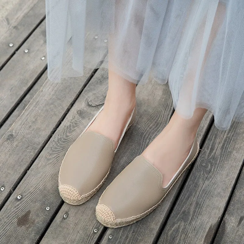 Slip On Woven Leather Loafers for Women