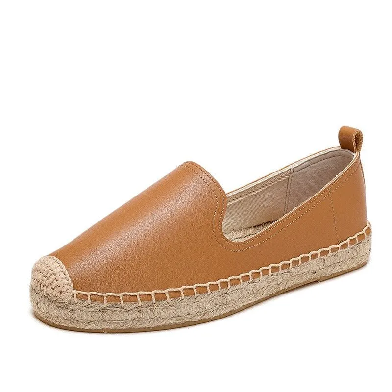 Slip On Woven Leather Loafers for Women