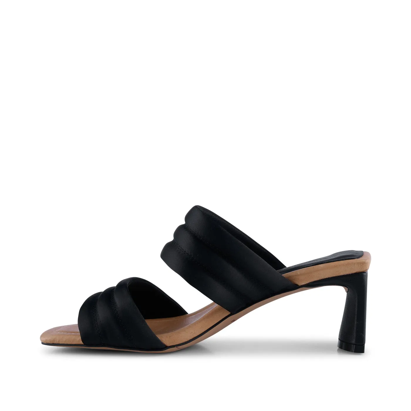 Sylvi heel textile - BLACK SATIN