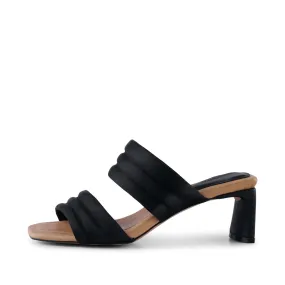 Sylvi heel textile - BLACK SATIN